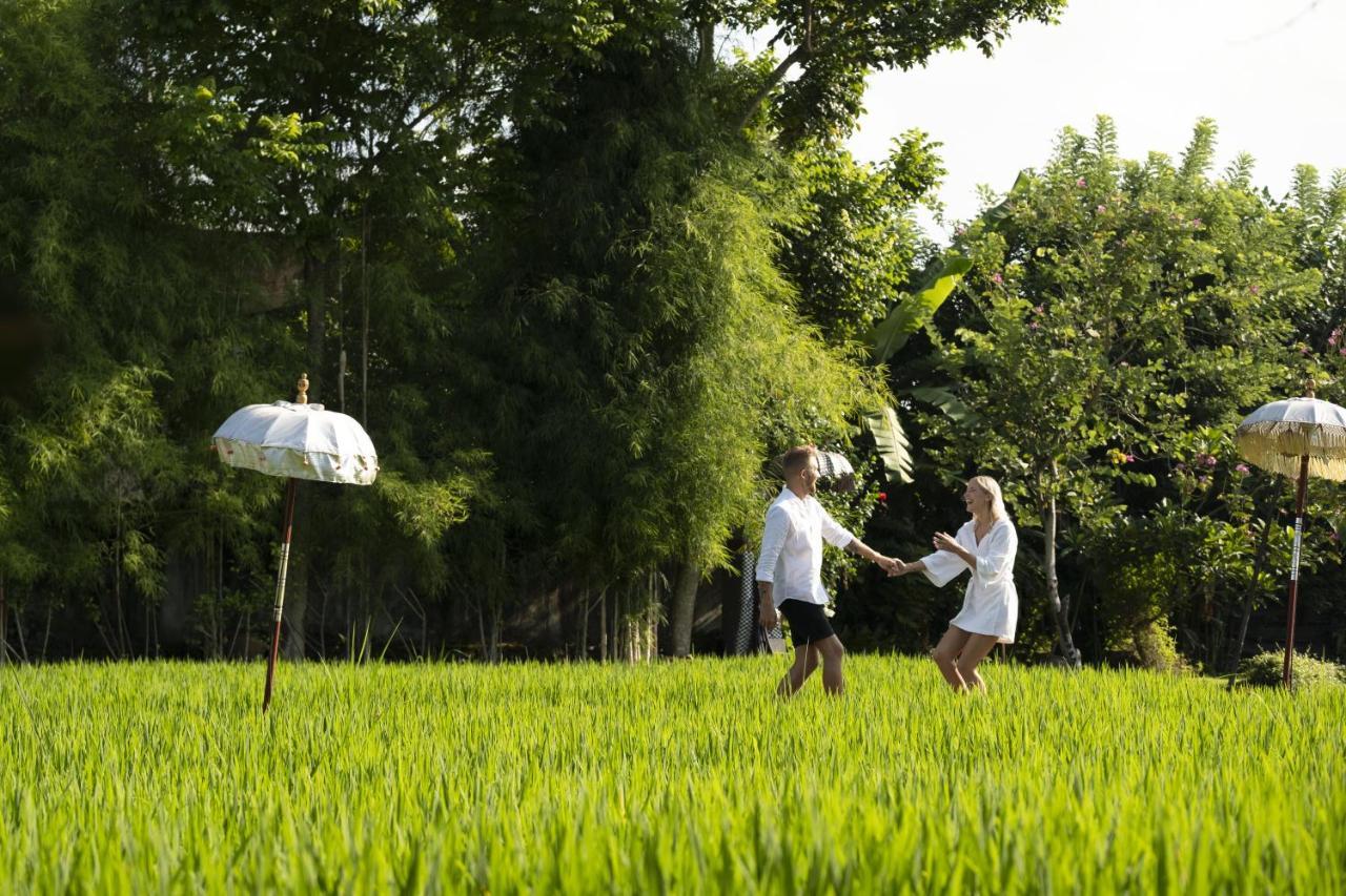 Alaya Resort Ubud Exterior foto A couple walking through a rice paddy in Bali